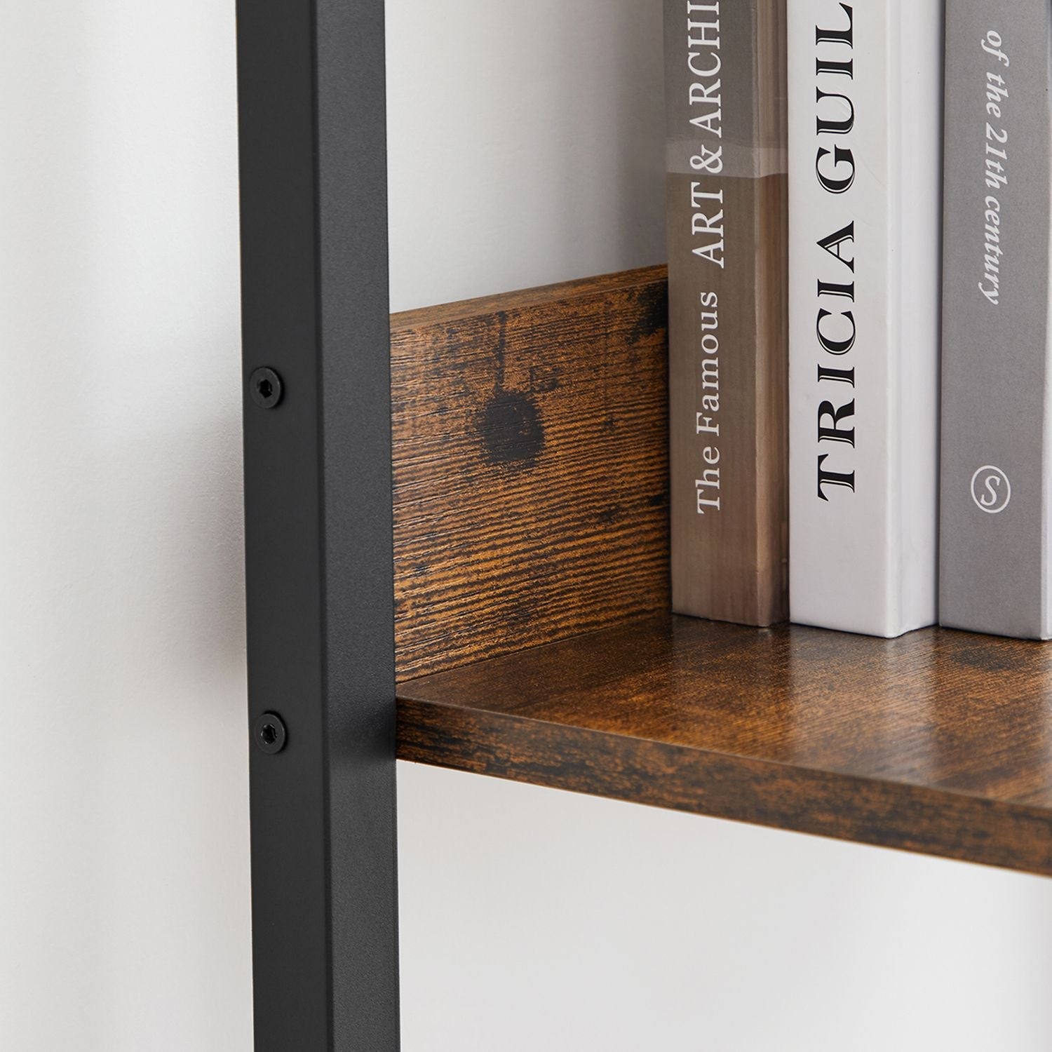 5-Tier Narrow Storage Shelf – Steel Frame – Rustic Brown and Black – Freestanding Industrial Design