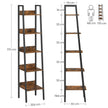5-Tier Narrow Storage Shelf – Steel Frame – Rustic Brown and Black – Freestanding Industrial Design