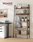 5-Tier Ladder Shelf – Metal – Rustic Brown and Ink Black – Freestanding Industrial Design