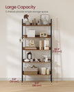 5-Tier Ladder Shelf – Metal – Rustic Brown and Ink Black – Freestanding Industrial Design