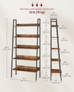5-Tier Ladder Shelf – Metal – Rustic Brown and Ink Black – Freestanding Industrial Design