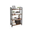 Bookcase – Iron – Rustic Brown – 4-Tier Industrial Ladder Shelf
