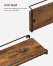 Industrial Floating Corner Shelves – Wood and Metal – Rustic Brown and Black – Space-Saving L-Shaped Design