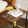 Side Table – Wood and Metal – Rustic Brown and Black – Simple Structure, Stable Design
