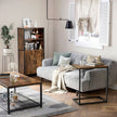 Side Table – Wood and Metal – Rustic Brown and Black – Simple Structure, Stable Design