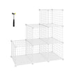 Metal Wire Storage Rack – White – Interlocking 6-Cube Design for Versatile Organization