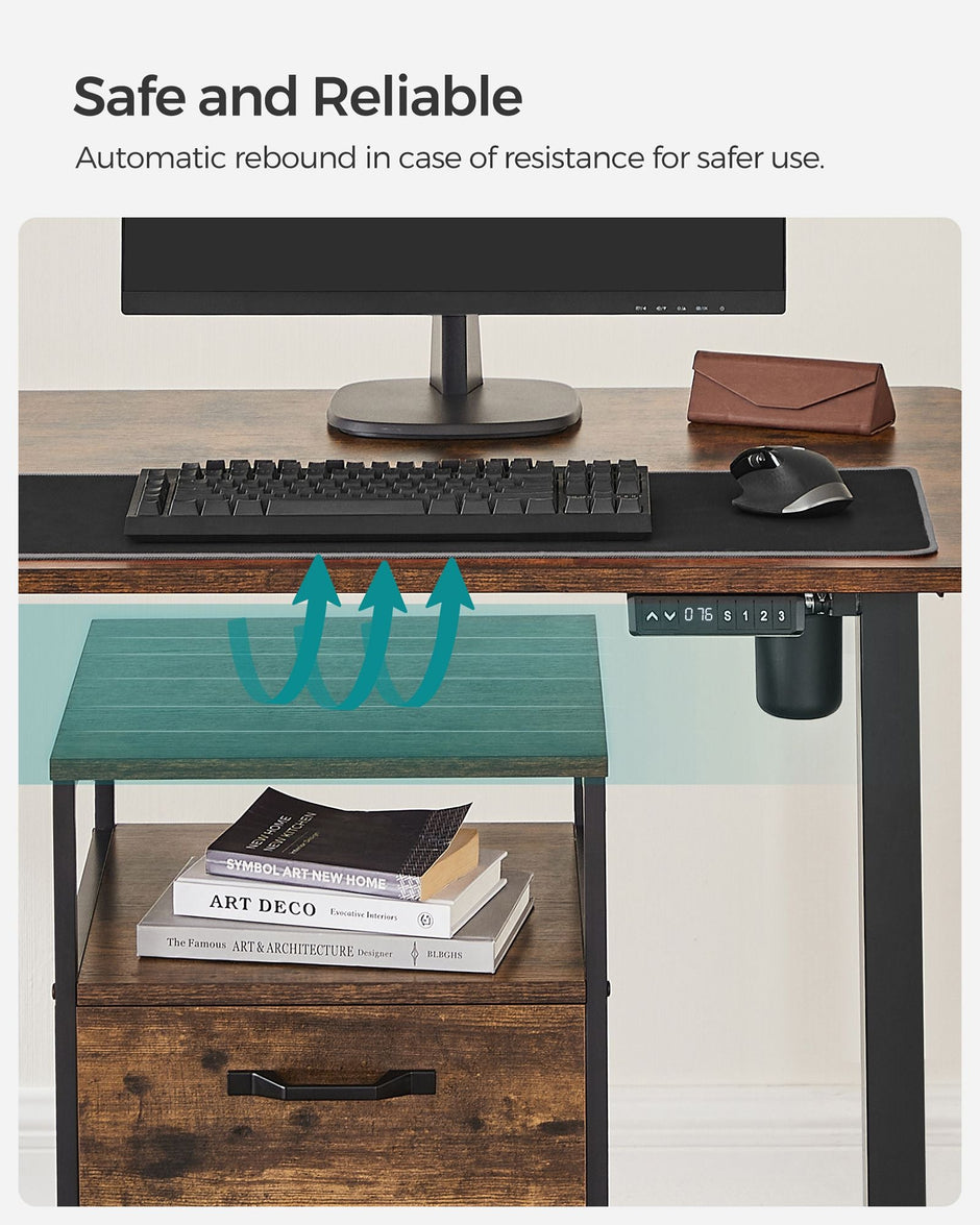 Electric Standing Desk Frame – Steel – Black – Continuous Height Adjustment with Memory Function