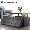 Cube Ottoman – Fabric – Ink Black – Foldable with Storage and 300kg Capacity