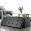 Cube Ottoman – Fabric – Ink Black – Foldable with Storage and 300kg Capacity