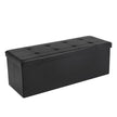 Cube Ottoman – Fabric – Ink Black – Foldable with Storage and 300kg Capacity