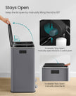 Dual Compartment Rubbish Bin – Stainless Steel – Slate Grey – Fingerprint Proof with 15 Rubbish Bags