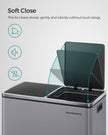 Dual Compartment Rubbish Bin – Stainless Steel – Slate Grey – Fingerprint Proof with 15 Rubbish Bags