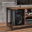 TV Stand – Wood – Rustic Brown and Black – Open Shelves for Up to 60 Inches