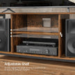 TV Stand – Wood – Rustic Brown and Black – Open Shelves for Up to 60 Inches
