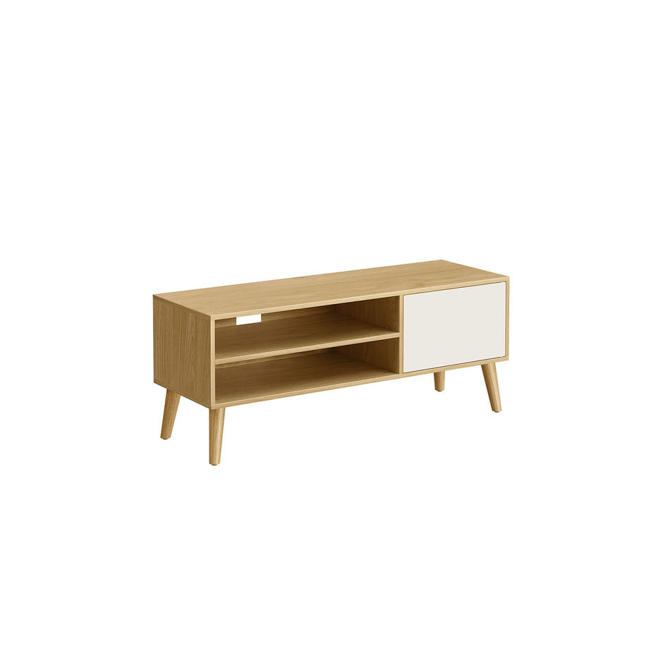 TV Stand Cabinet – Engineered Wood – White – Modern Design for TVs up to 55 Inches
