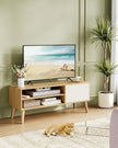 TV Stand Cabinet – Engineered Wood – White – Modern Design for TVs up to 55 Inches