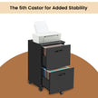 File Cabinet – Wood – Rustic Brown and Black – Industrial Style with 2 Drawers and Rolling Wheels