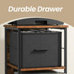 3 Drawer File Cabinet – Wood – Brown – Multi-Functional with Printer Stand and Book Shelf