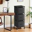 File Cabinet – Engineered Wood – Black – 3 Drawers with Printer Stand and Bookshelf