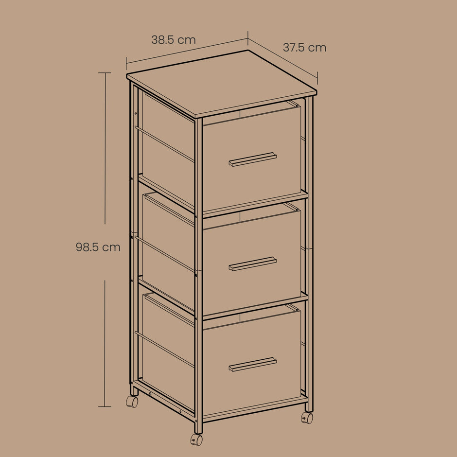 File Cabinet – Engineered Wood – Black – 3 Drawers with Printer Stand and Bookshelf