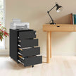 Mobile Filing Cabinet – Wood – Ink Black – Lockable with 4 Drawers