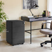 Mobile Filing Cabinet – Wood – Ink Black – Lockable with 4 Drawers