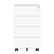 Lockable Mobile File Cabinet – Engineered Wood – Ink Black – 4 Drawers for Documents and Stationery