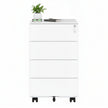 Lockable Mobile File Cabinet – Engineered Wood – Ink Black – 4 Drawers for Documents and Stationery