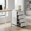 Lockable Mobile File Cabinet – Engineered Wood – Ink Black – 4 Drawers for Documents and Stationery
