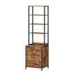 Office Storage Cabinet – Steel – Rustic Brown – 3-Drawer with Adjustable Open Shelves