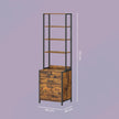 Office Storage Cabinet – Steel – Rustic Brown – 3-Drawer with Adjustable Open Shelves
