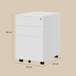 Mobile Office File Cabinet – Steel – White – Lockable with Wheels and Hanging File Rails