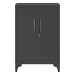 Metal Storage Cabinet – Steel – Ink Black – Lockable with Shelves for Home and Office