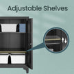 Metal Storage Cabinet – Steel – Ink Black – Lockable with Shelves for Home and Office