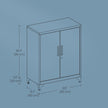 File Cabinet – Steel – Matte Grey – Lockable with Storage Shelves