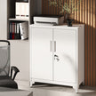 File Cabinet – Steel – Matte Grey – Lockable with Storage Shelves