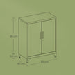 File Cabinet – Steel – Matte Grey – Lockable with Storage Shelves
