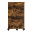 Filing Cabinet – Wood and Metal – Rustic Brown and Black – 2-Drawer with Wheels