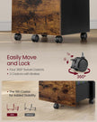 Filing Cabinet – Wood and Metal – Rustic Brown and Black – 2-Drawer with Wheels