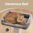 Cat Scratching Post with Climbing Bed – Fabric – Grey – Multi-Level Design for Indoor Cats