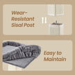 Cat Scratching Post with Climbing Bed – Fabric – Grey – Multi-Level Design for Indoor Cats