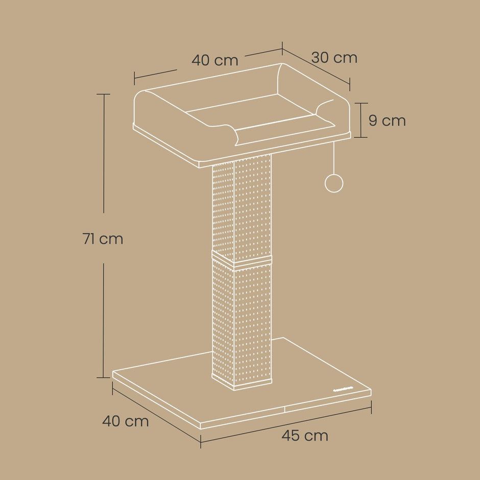 Cat Scratching Post with Climbing Bed – Fabric – Grey – Multi-Level Design for Indoor Cats