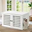 Cat Litter Box Cabinet – PCL – White – Hidden Litter Box with Removable Divider and Dual Shutter Doors