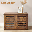 Cat Litter Box Cabinet – Rustic Brown – Hidden Design with Removable Divider and Shutter Doors