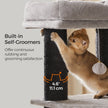 Large Cat Condo – Heavy Duty – Dove Grey and Black – 9 Scratching Posts with Self-Warming Pads and Self-Groomers