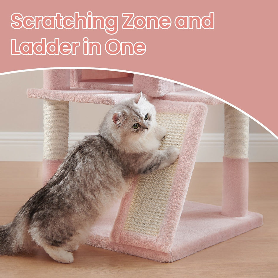 Cat Tree – PCT051P01 – Jelly Pink – Widened Perch for Large Cats and Kittens