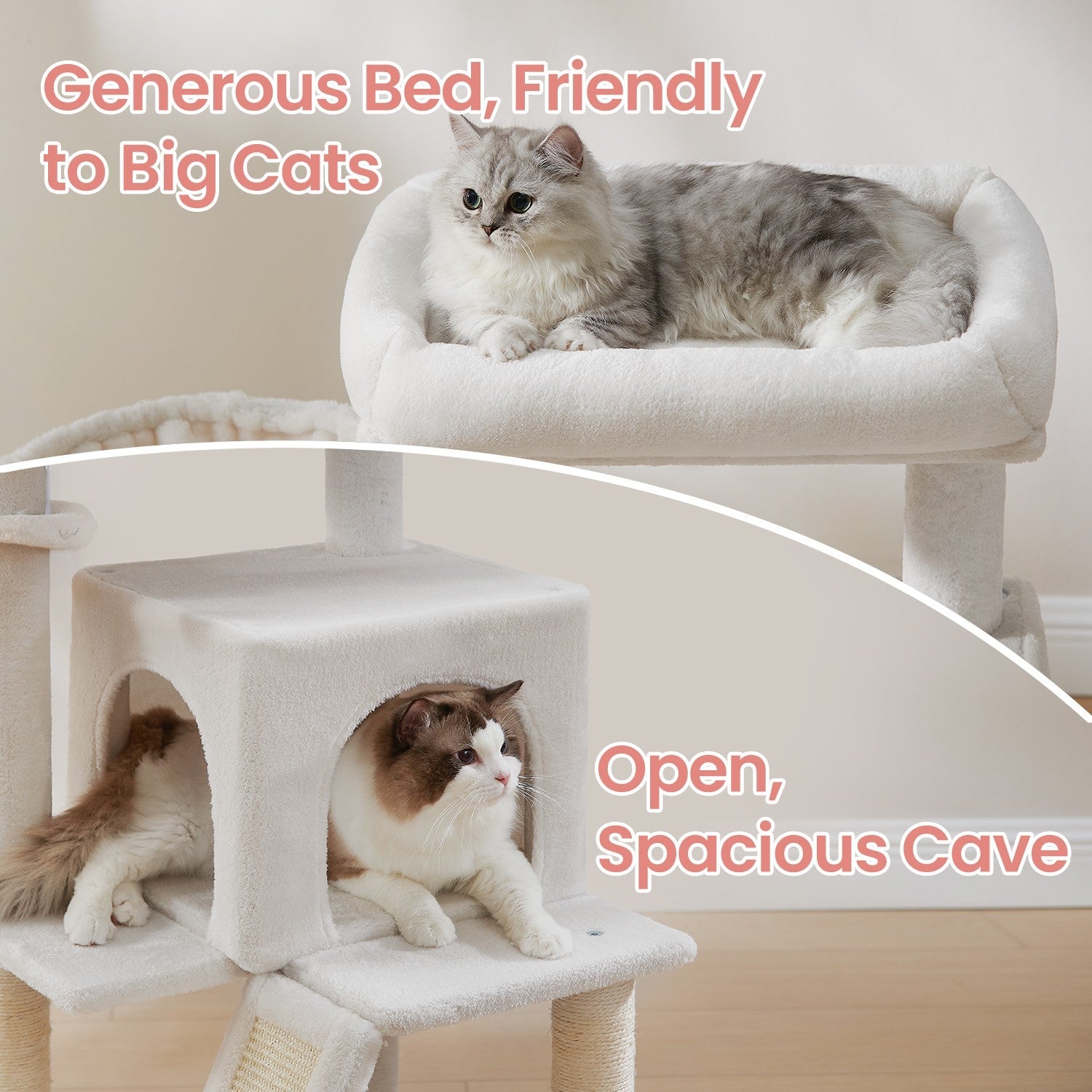 Cat Tree – PCT051P01 – Jelly Pink – Widened Perch for Large Cats and Kittens