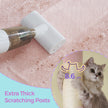 Cat Tree – Wood – Light Grey – Large Perch with Two Cat Caves and Scratching Post