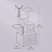Cat Tree – Wood – Cloud White – Modern Design with Litter Box Enclosure and Scratching Posts