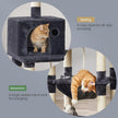 Multi-Level Cat Condo – Engineered Wood – Smoky Gray/Beige/Cream White/Light Gray – 11 Scratching Posts, 2 Perches, Hammock